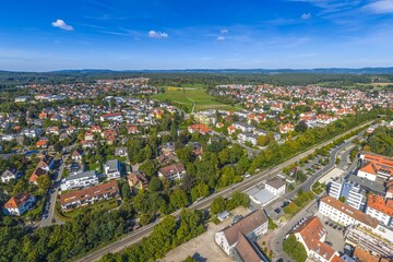 Sommerlicher Ausblick auf die Kreisstadt Lauf in der Metropolregion Nürnberg
