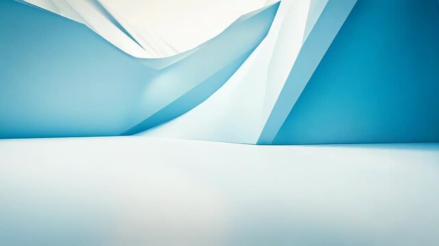 Abstract blue geometric planes forming modern architecture background