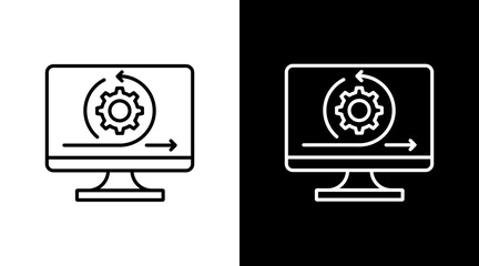 Agile Development  White Icon Set Design