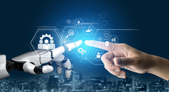 AI optimizing business management system, enhancing productivity, tracking progress, analyzing performance, and automating teamwork coordination across structured operations. Vouch