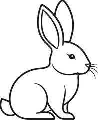 Rabbit Line Art Vector