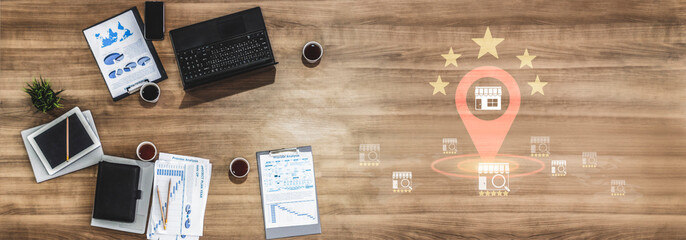 Local business ranking concept highlights brand visibility, location optimization, and customer engagement, helping companies attract nearby clients and improve reputation. Parse