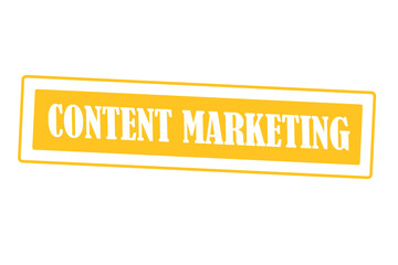 content marketing promotion sign in yellow color isolated on transparent background