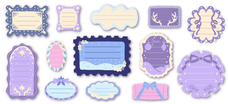 Fairy Christmas gift tags &ndash; pastel winter labels and magical stationery collection