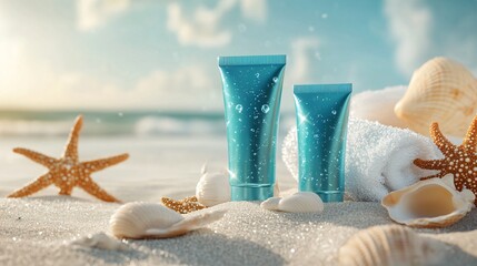 Tranquil beach scene with sand and starfish