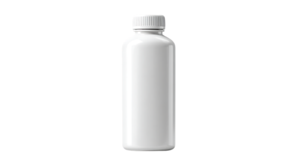 White plastic bottle on a transparent background	
