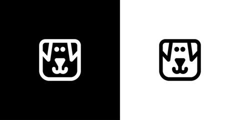 Simple dog logo template design, emblem, symbol or icon.