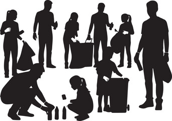 Diverse group of people volunteering for environmental cleanup on international volunteer day