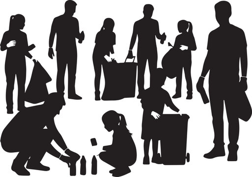 Diverse group of people volunteering for environmental cleanup on international volunteer day