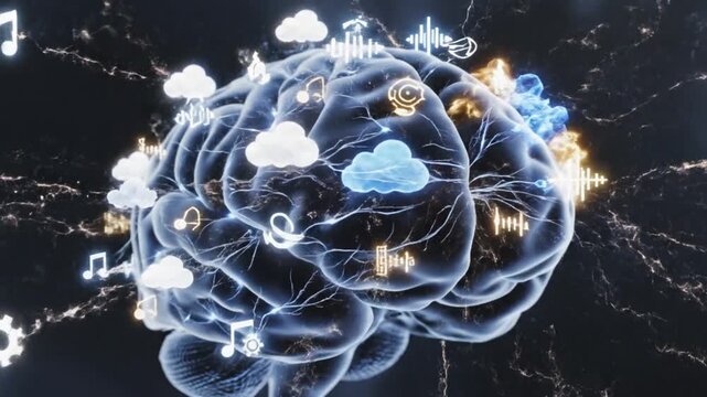 Abstract representation of a brain exploding with vibrant colors, symbolizing creativity and ideas