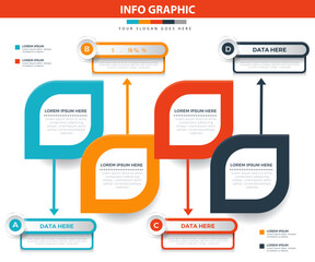 4 Abstract Connecting Blocks Infographic Template - Creative Process**