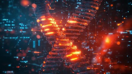Genetic engineering concept showing digital dna analysis - Powered by Adobe