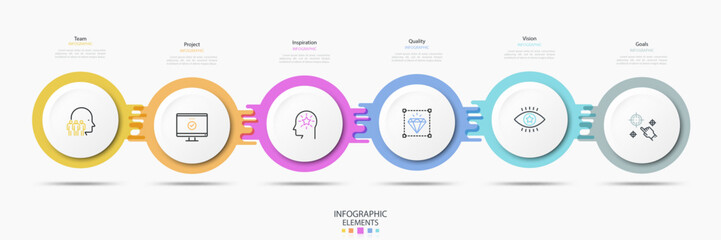 Abstract Overlapping Rings Infographic Template with 3 Steps - Business Process