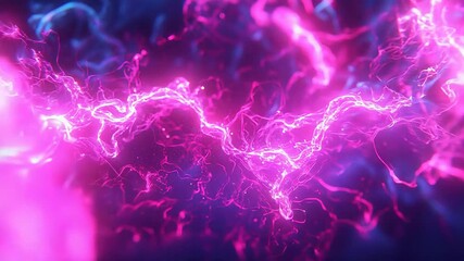 Abstract scientific energy plasma in neon pink and purple - Powered by Adobe
