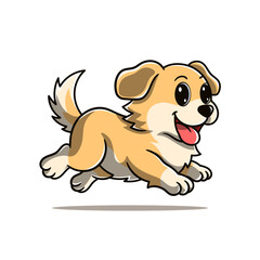 Fototapeta premium Cute golden retriever dog running