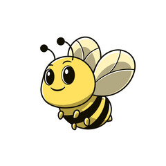 Cute bee flying cartoon