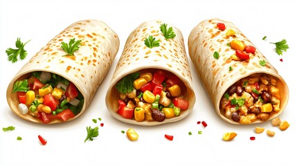 Delicious Mexican Burritos on Clean White Surface