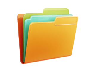 Colorful document folders organized neatly organization storage, Isolated, Png Transparent Background