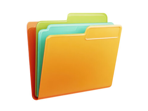 Colorful document folders organized neatly organization storage, Isolated, Png Transparent Background