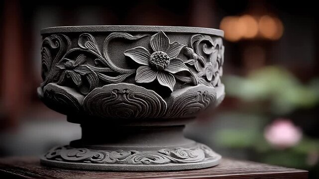 Exquisite patterns of Tang Dynasty style stone flowerpots
