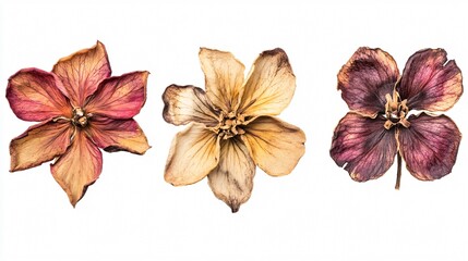 Elegant Array of Dried Flowers on White