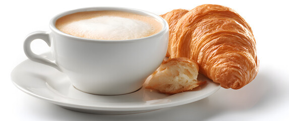 cup of coffee and croissant