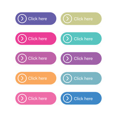 Modern round web button set Click here