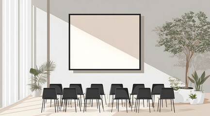 Simplified interior conference room illustration
