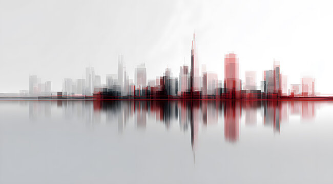 Fototapeta The urban landscape of towering buildings