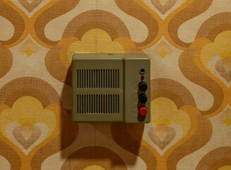 retro home intercom on the wall