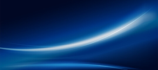 Abstract blue glow curve lines on dark background