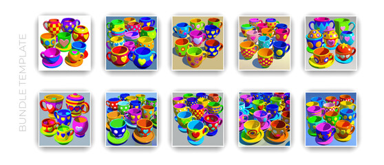 Colorful Ceramic Cup Collection