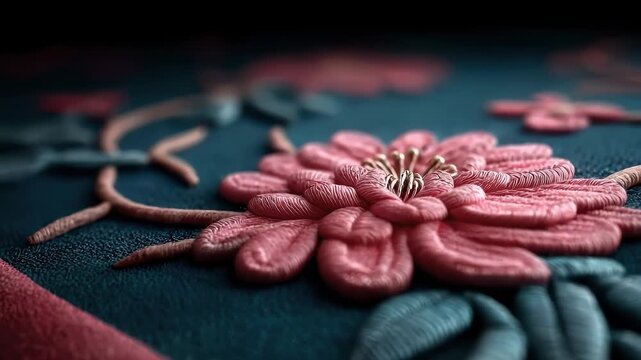 Tang Dynasty Style Embroidery Craft Details Texture Display