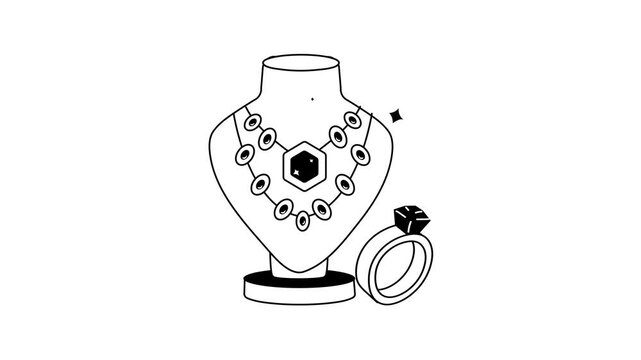 Ornamental accessories, ready to use animated icon of jewelry