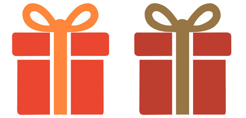 Festive Red Gift Boxes with Ribbons Icon Set - Celebration, Holiday, and Surprise Symbol