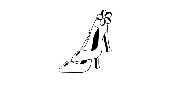Modern hand drawn animated icon of high heel, ready to use vector