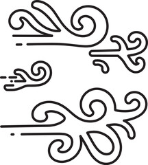 Fototapeta premium Stylized Wind Lines – Abstract Black Swirls Representing Airflow and Motion for Nature and Design Themes