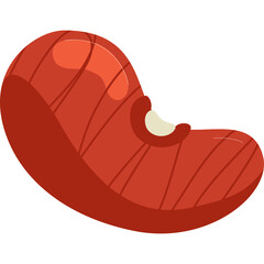 Red Kidney Bean Healthy Food Ingredient Isolated on White Background Transparent PNG Graphic Simple Vector Illustration