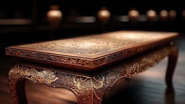 Tang Dynasty Style Carved Wooden Table Design