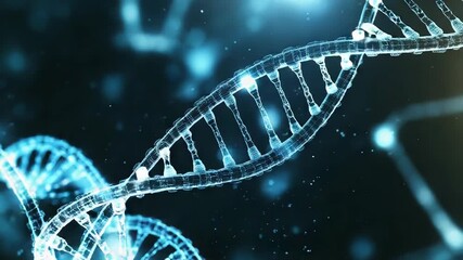 Spinning dna structure representing futuristic genetic science and biology - Powered by Adobe