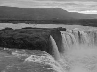 The waterfall Godafoss in Iceland