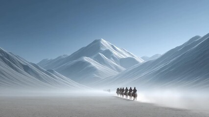Tang Dynasty Army Marches Through Snow Mountains with Grandeur