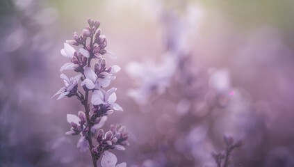 Fototapeta premium Violet and white bokeh background derived from nature, suitable for editorial header background