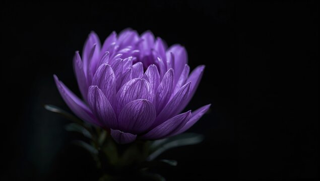 Close-up of a purple wildflower with soft petals set against a dark backdrop, emphasizing seasonal change