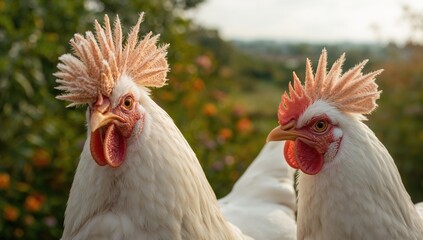 Polish Chickens With Prominent Crests