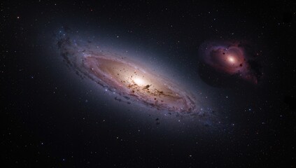 Fototapeta premium Nebula and galaxies in deep space, vast universe mystery, Earth Day