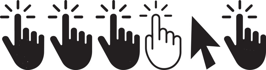 Click icon set with mouse cursor