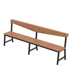 3D rendering illustration of a minimalist wooden hallway bench
