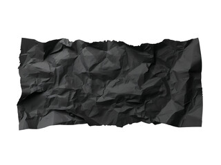 Obraz premium Crumpled dark grey paper texture isolated with torn edges effect