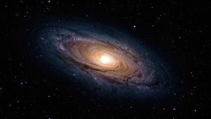 Fototapeta premium Distant spiral galaxy observed millions of light years from our planet, cosmic wonder